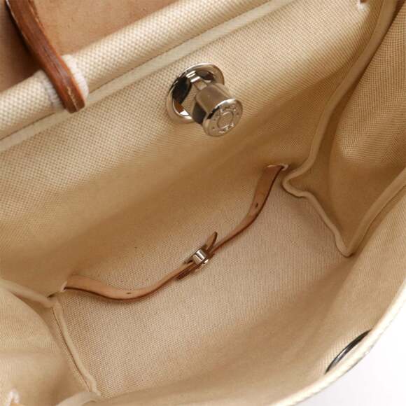 HERMES Hermès Airbag Ad Rucksack Backpack Handbag Toile H Leather Beige Natur... - Picture 9 of 9
